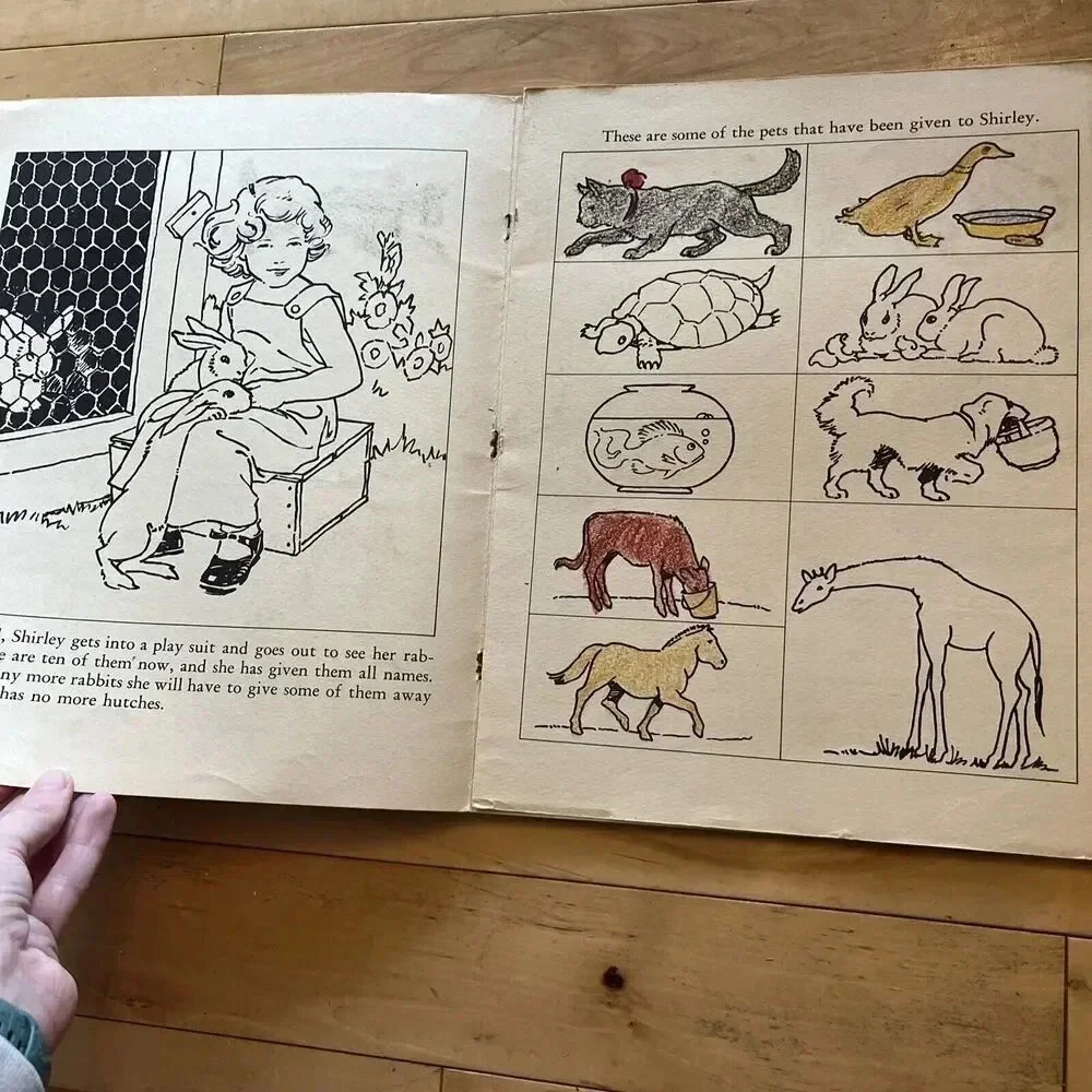 1937 Shirley Temple  MY BOOK TO COLOR coloring book #1768 Authorized Edition